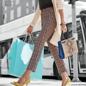 CAbi Jazzy Kick Flare Plaid Pants Size 8✨50% Off Bundles 3+